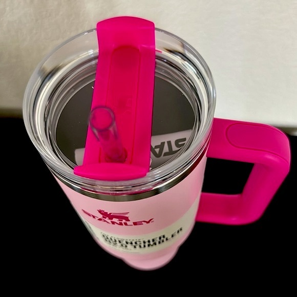💕 STANLEY 40oz STAINLESS STEEL FLOWSTATE QUENCHER TUMBLER FLAMINGO BARBIE PINK - Picture 4 of 7